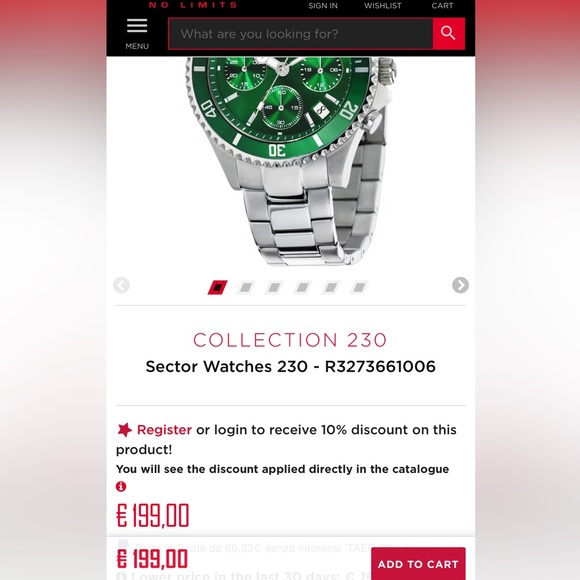 Sector R3273661006 Series 230 Chronograph 43mm 10ATM - Picture 3 of 3